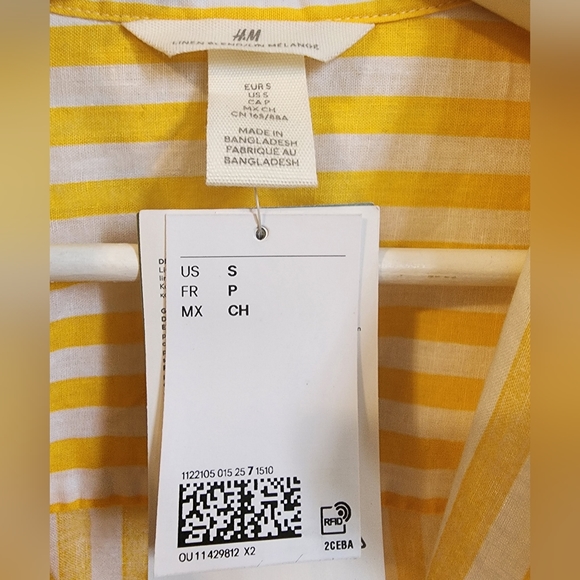 BNWT H&M Linen Cotton Blend Button Down Shirt, US S - Picture 6 of 13